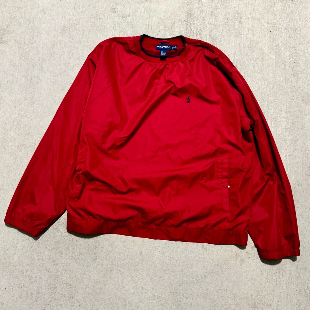 Vintage Polo Golf Windbreaker Pullover Shoulder Side Zip Mens XXL